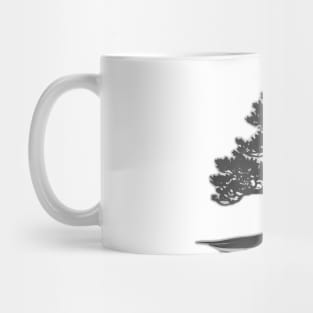 Serene Monochrome Bonsai Tree Design No. 571 Mug